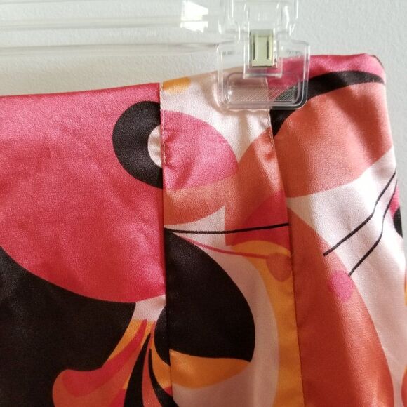Apt. 9 Stretch Silk-Look Fully Lined Skirt Size 6 Peach and Brown - Beautiful! - Picture 5 of 16